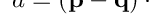 $d = (\mathbf{p} - \mathbf{q})\cdot \mathbf{n}$
